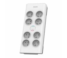 Philips SPN7080WA/60 biały / Ochrona przeciwprzepięciowa / 8 gniazd
