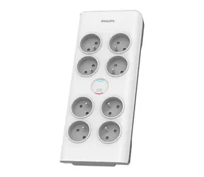 Philips SPN7080WA/60 biały / Ochrona przeciwprzepięciowa / 8 gniazd