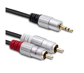 Qoltec 52339 Kabel 2xRCA - Mini Jack 3,5mm (M) 1m czarny