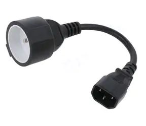 Qoltec 53907 Adapter francuski 0,15 m czarny / IEC 320 C14 