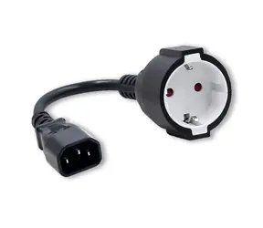 Adapter Qoltec 53906 0,15m czarny / IEC 320 C14 / SCHUKO