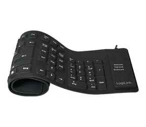 LogiLink ID0019A / Elastyczna klawiatura / wodoodporna / USB / PS2 / DE