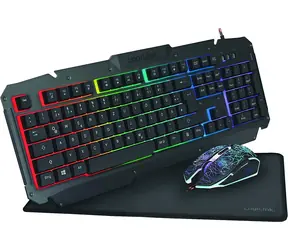 LogiLink ID0185 czarny / Zestaw klawiatury i myszy do gier / RGB / DE