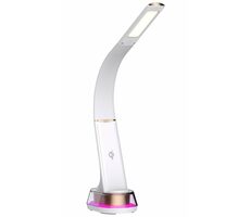 Lampa stołowa LED Immax CORELLA biało-złote elementy / Qi / 7W / 5V / 2,1 A/ podświetlenie RGB / możliwość ściemniania / USB