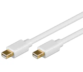Kabel połączeniowy PremiumCord Mini DisplayPort MM biały / 1 m / złącza pozłacane
