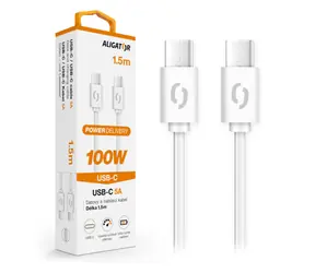 Aligator Kabel do transmisji danych POWER 5A USB-C - USB-C 1,5m biały / 100W