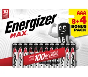Energizer MAX AAA 8+4 gratis 1,5V alkaliczny / 12szt / LR03