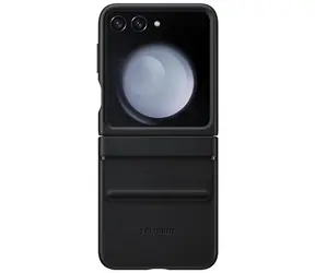 Skórzane etui Samsung Flap ECO-Leather Case na tył Samsung Galaxy Z Flip5 w kolorze czarnym