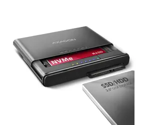 Axagon ADSA-CC USB-C 10 Gb/s - Adapter NVMe M.2 SSD i SATA 2,5"/3,5" SSD/HDD CLONE MASTER 2