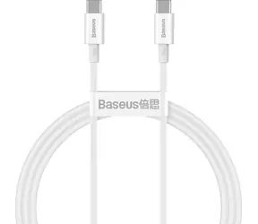 Baseus CATYS-B02 Kabel USB-C (M) - USB-C (M) 1 m biały / 100W