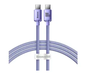 Baseus CAJY000605 Kabel USB-C (M) - USB-C (M) 1,2 m fioletowy / 100W