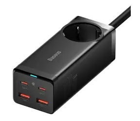 Baseus PSZM000401 GaN3 Pro Szybka ładowarka sieciowa czarna / 2x USB / 2x USB-C / AC / 100W 