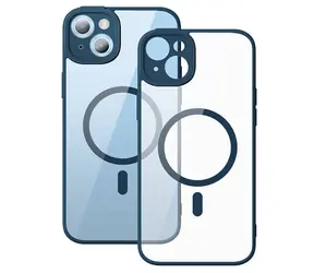 Baseus ARJT030003 Magnetyczne etui z ramką do Apple iPhone 14 PLUS Niebieskie / + Szkło Hartowane