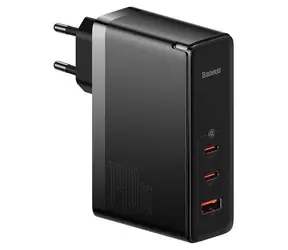 Baseus CCGP100201 GaN5 Pro Adapter szybkiej ładowarki czarny / 2x USB-C / USB-A / 140W