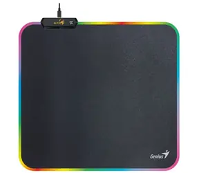 Podkładka pod mysz do gier Genius GX-Pad 260S RGB Design z diodą LED RGB czarna / 260 x 240 x 3 mm / podświetlenie RGB