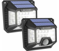 BlitzWolf SM-OLT3 czarna 2szt / Zewnętrzna lampa solarna / 350lm / 6500K / IP64