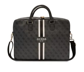 Torba komputerowa Guess PU 4G z nadrukiem w paski 15/16" czarna