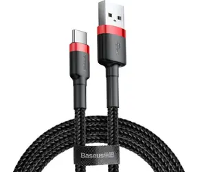 Baseus CATKLF-A91 Kabel USB-A (M) - USB-C (M) 0,5 m czarno-czerwony