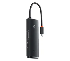 Stacja dokująca Baseus WKQX050001 Lite Series Hub czarna / 2x USB 3.0 / 1x USB-C / 1x HDMI / SD/TF