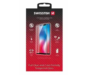 Swissten FULL GLUE COLOR FRAME CASE FRIENDLY szkło do Apple iPhone 15 Pro Max czarne