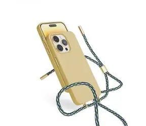 Epico Silikonowe etui na tył ze sznurkiem do Apple iPhone 14 PLUS piaskowy
