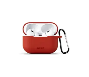 Silikonowe etui Epico Outdoor Cover z karabińczykiem do Apple AirPods Pro 2 w kolorze czerwonym