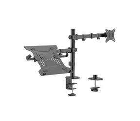 Brateck LDT66-C024ML / Uchwyt do monitora i laptopa / dwa ramiona / nośność 9 + 4 kg / VESA 75 i 100