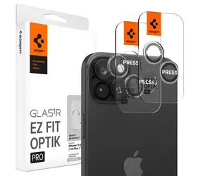 Spigen Glass tR EZ Fit Optik Pro 2-pakowe szkło ochronne na aparat do Apple iPhone 15 Pro/15 Pro Max 