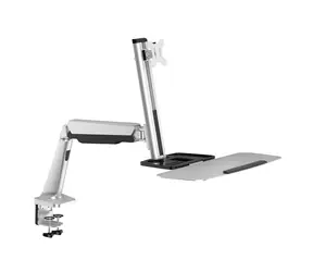 LogiLink BP0040 srebrny / Ramię do stacji roboczej / 13" do 32" / nośność 8 kg
