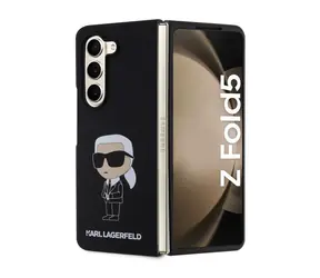 Etui na tył z płynnego silikonu Karl Lagerfeld Ikonik NFT do Samsung Galaxy Z Fold 5 w kolorze czarnym