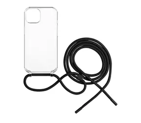 FIXED Etui Pure Neck z czarnym sznurkiem do Apple iPhone 15 PLUS