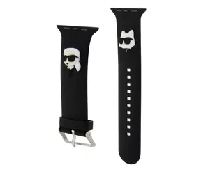 Pasek Karl Lagerfeld Karla i Choupette Head NFT do zegarka Apple Watch 38/40/41 w kolorze czarnym