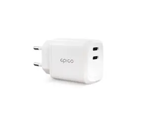 Ładowarka Epico Dual USB-C 45W biała / 2x USB-C