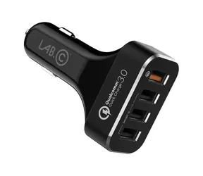 LAB.C 4Port Quick czarny / ładowarka samochodowa / 4xUSB / 54W 