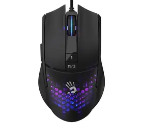 A4Tech BLOODY L65 Max Honeycomb czarna / Mysz optyczna do gier / 12000 DPI / 7tl. + koło / RGB / USB / 1,8 m
