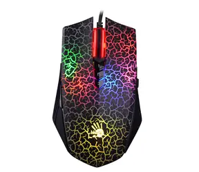A4Tech BLOODY A70A czarna / Mysz optyczna do gier / 6200 DPI / 8tl. + koło / podświetlenie neonowe LED / USB / 1,8m