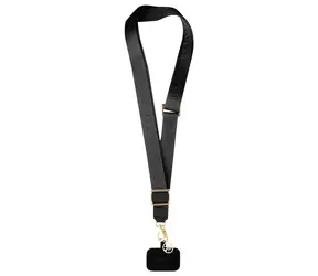 Nylonowy pasek na ramię Guess 4G Charm w kolorze czarnym