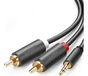 Ugreen AV102 Kabel 2x RCA (M) - jack 3,5 mm (M) 1,5m czarny