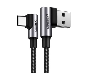 Ugreen US176 Kabel USB-A (M) - USB-C (M) 1m czarny / kątowy 