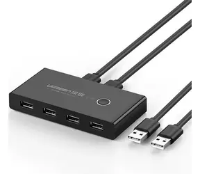 Przełącznik Ugreen USB 2.0 czarny / 2x USB-A 2.0 (M) - 4X USB-A 2.0 (F) / po sprzedaży