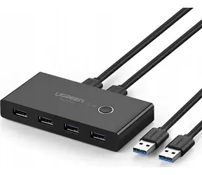 Przełącznik Ugreen USB 3.2 czarny / 2x USB-A 3.2 (M) - 4X USB-A 3.2 (F)
