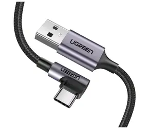 Ugreen Kabel USB-A (M) - USB-C (M) 2m czarny / kątowy USB-C 