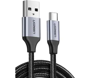 Ugreen 60126 Kabel USB-A (M) - USB-C (M) 1m czarny / w oplocie