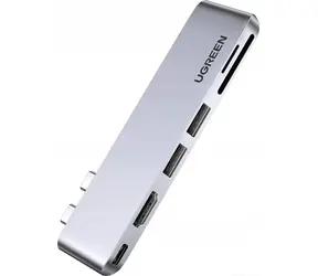 Ugreen 80856 Stacja dokująca do MacBooka Air/Pro szara / 2x USB-A / 1x USB-C / 1x HDMI / Czytnik kart TF i SD 