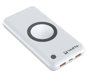 Varta 57908 15000mAh biały / Power bank bezprzewodowy / Qi / 2x USB-A / 1x USB-C 