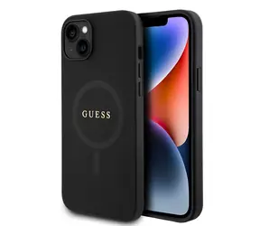 Obudowa tylna Guess PU Saffiano MagSafe do Apple iPhone 15 czarna