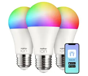 Niceboy ION SmartBulb RGB E27 9W 3szt / LED RGB / E27 / 9W / 806 lm / 2700-6500K / Wi-Fi