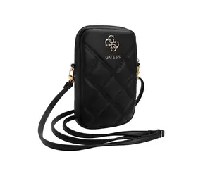 Guess PU Pikowany 4G Metalowy portfel z Logo Torba na telefon Zipper