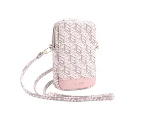 Portfel Guess PU G Cube na telefon, zamek Zipper , różowy