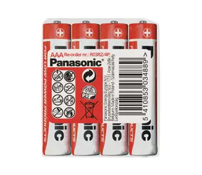 Panasonic R03RZ/4P AAA 4 sztuki / mikroołówek bateria cynkowo-węglowa / 1,5 V / AAA